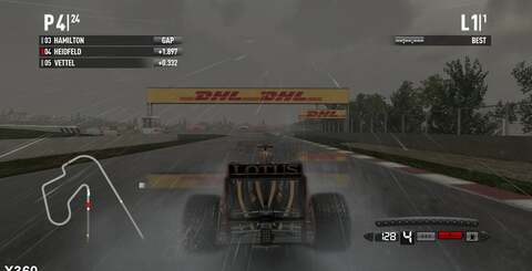 Alpha-based effects such as smoke and water kicked up by the car tyres appear to be reduced on the PS3 (top), while LOD transitions between textures appear closer to the camera (bottom).