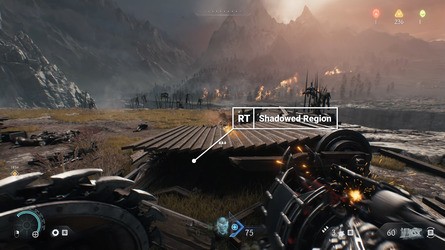 Different tech systems complement each other here, with the RTGI allowing for accurate lighting and shadows of destructible physics objects. See how blowing a hole in a section of wood replaces shadow with natural lighting.