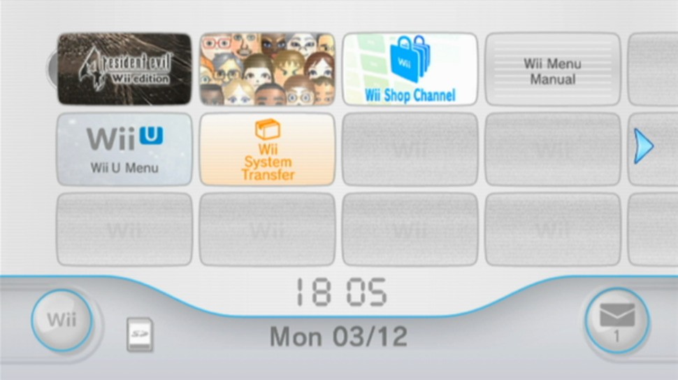 Wii U forces you to boot up into Wii mode in order to access older games. A pared back version of the Wii menu system is utilised, with limited options compared to original hardware.