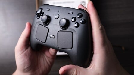 The gamepad is wide and tall, but it's surprisingly light and comfortable to wield. 