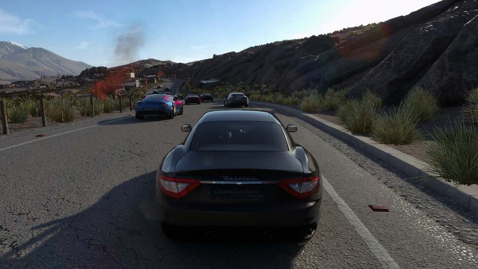 The level of detail on the various surfaces is simply stunning. The tarmac on the road is intricately modelled, with individual bumps and cracks having significant depth to them