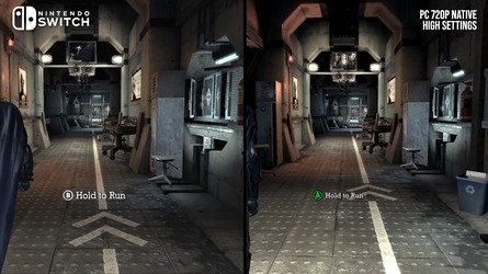 Arkham City (left) and Asylum (right) on Switch look similar to their original PC counterparts, and run at a dynamic 1080p docked and a dynamic 720p in portable mode.