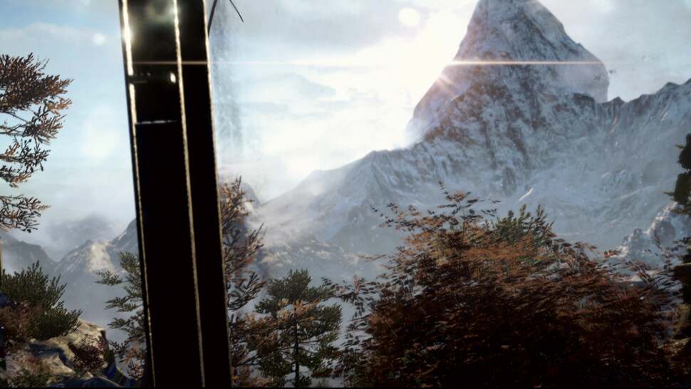 Effects to simulate camera lenses are added, such as depth of field and lens flare. Here we also see a rare straight edge that demonstrates stair-stepping - pointing to a slightly reduced, sub-1080p resolution