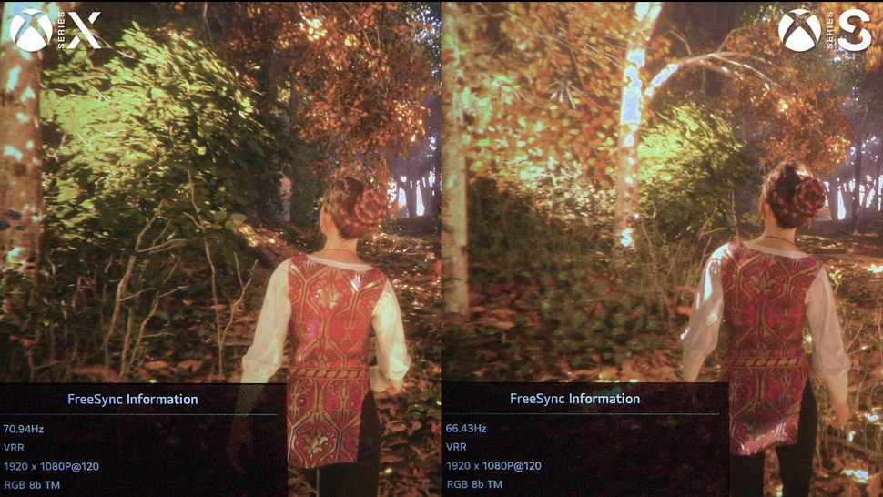 The game running at 120Hz VRR on Xbox Series consoles