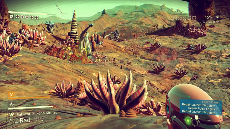 Terrain, foliage and creatures are all generated based on Hello Games' algorithm, often simple by design, but always unique
