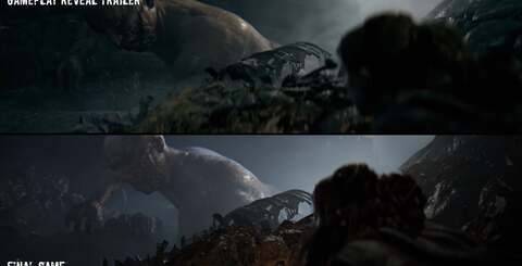 The original 2019 Hellblade 2 reveal trailer was made with no game in existence, but this later trailer is in the game. Visuals are refined for the final release, though fire animation isn't quite as smooth.