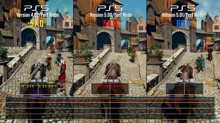 The ups and downs of performance on base PS5. The game is in a much better place in terms of frame-rate, but tears remain.
