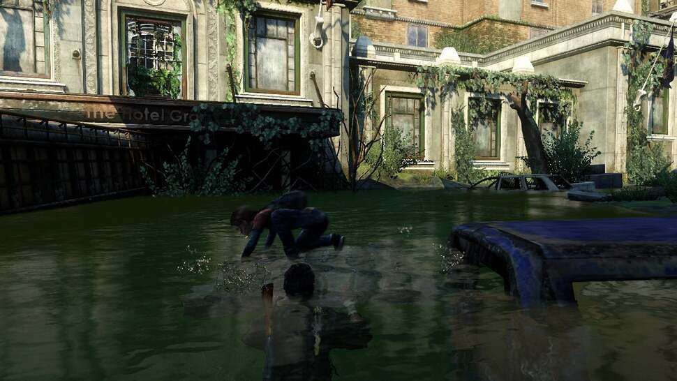 Blood splatter and water splashes separate as they fly through the air. The effect is achieved by hand painting these elements at different values during the various stages of transformation, blending them together for the final effect