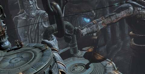 The team keeps complete control of the camera throughout the game in order to maintain the cinematic experience and to show off the artwork to its fullest potential. On-rails camera shots also serve a purpose in outlining what lies ahead in new territory.