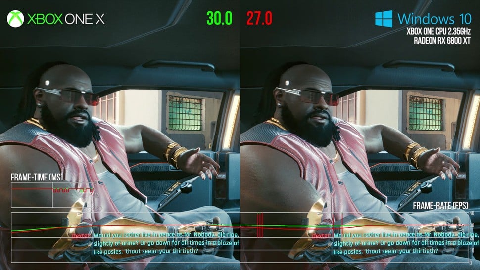 Streaming the city at speed causes issues on both systems, with Xbox always a touch faster