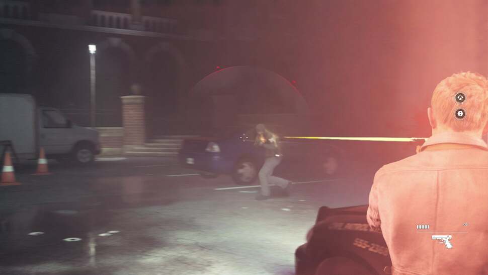 Bullet trails zip past the camera in shootouts. These elements are also clearly rendered at 720p, but this doesn’t stand out at all during gameplay