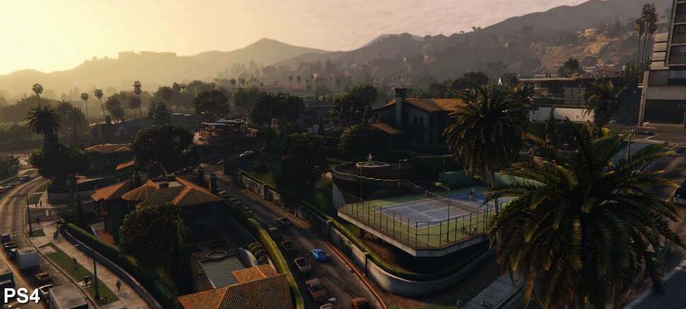 Everything comes together in this scene. Superior lighting, textures, shading, and a higher level of detail are all evident. The scene is busier and more cohesive on PS4. Notice just how much traffic is visible now as opposed to the PS3 game