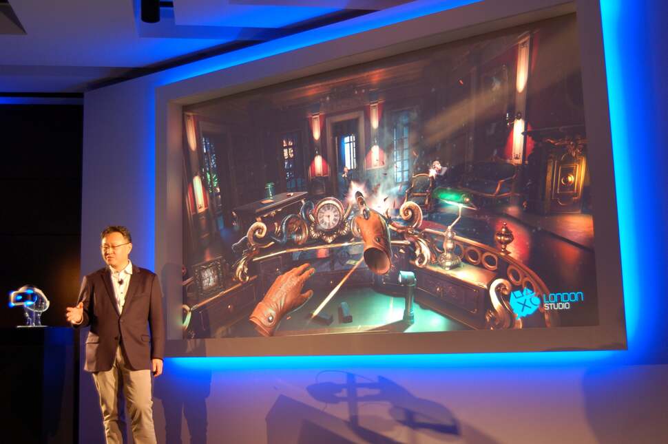 Sony's Shuhei Yoshida reveals the four GDC 2015 demos we'll playing over the next few days, including the London Heist experience (pictured) we had access to today.