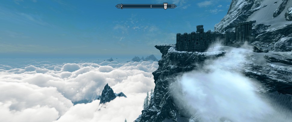 As well as path tracing, Pascal also shared shots of the add-on adding volumetric clouds to Skyrim, which look impressive