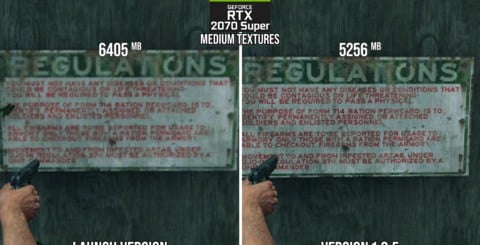 A selection of head-to-head comparisons, stacking up medium quality textures from the launch code vs how they present today. Honestly, it's a night and day improvement. Click on the images for higher resolution shots.