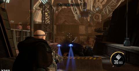 Volition uses a low-resolution alpha buffer for smoke, fire and particle effects, which can amplify jaggies, as seen in the top shots. Below that, there's a comparison of texture detail and anti-aliasing. Typically, 360 looks sharper while edge-smoothing is more pleasingly handled on PS3 via MLAA.