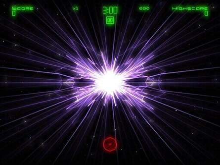 Despite having a high-resolution screen right 'in your face', Geometry Wars Touch uses double-thick vectors, giving the impression of a game running at lower than native resolution - which it isn't.