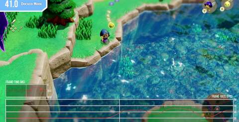 Here's what performance looks like - extremely unstable on the overworld, and while the dungeonsare close to 60fps, there are unfortunate drops to 30fps at the drop of a hat. This is particularly frustrating in boss battles.