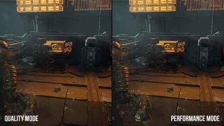 Quality mode and performance mode look fairly close, with a higher resolution and RT AO in the quality mode.