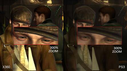 The Saboteur on 360 has no anti-aliasing, making it a good comparison point up against the PS3 version with its new edge-smoothing technique. The difference in lighting, along with other matters, is something we'll cover in the next Face-Off.
