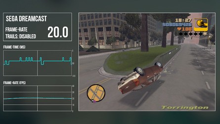 The V3 trails tech can help improve frame-rates, while disabling trails at all helps still further - but this is the first release and the homebrew team continue to optimise.