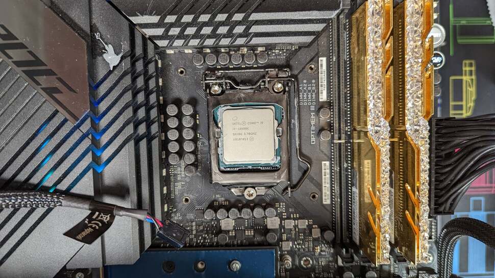 Our venerable 10900K, in position