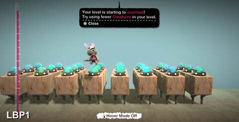 Not only are the Sackbots considerably more powerful than their limited predecessors in the first LittleBigPlanet, but the content creator is capable of handling multitudes more of them. A mere 24 was the limit in the first game (left).