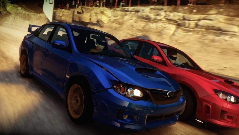 Context-sensitive car damage is well realised in Forza Horizon. Warped geometry, detachable parts and damage decals are all part of the package along with some lovely particle work on impacts