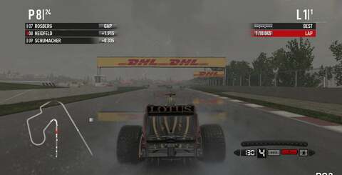 Alpha-based effects such as smoke and water kicked up by the car tyres appear to be reduced on the PS3 (top), while LOD transitions between textures appear closer to the camera (bottom).