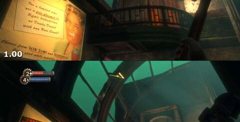 Click on the thumbnails for comparison shots of BioShock PS3 pre-patch and with the new update. In short, no difference in resolution, but blur has been dialled back.