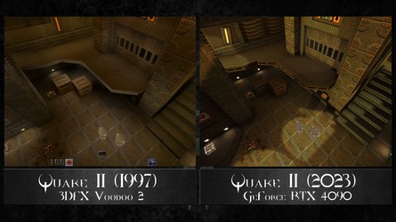 Weapon models and level geometry alike have been enhanced with extra detail where appropriate.
