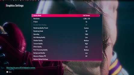 Tekken 8 can run well at a locked 60fps on Steam Deck, even if the presentation has a degree of compromise. On a small screen - and especially in HDR - it looks great though. On the right are the settings we use. Epic's TSR is a bit of a revelation here.