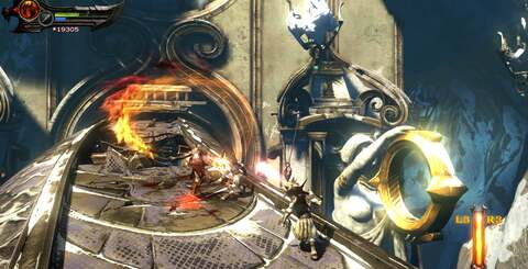 Effects in God of War: Ascension pack a real punch this time with the addition of blazing elemental attacks. Particles now also feature light physics-based properties, where collision is possible with the surrounding environment.