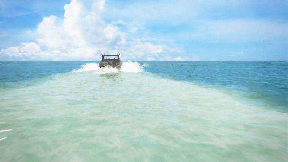 The majority of cut-scenes are real-time but certain sequences, such as this, are video clips used to transition between shots and hide loading