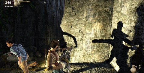 Dynamic shadowing on characters and geometry tends to be quite pixellated, especially when viewed up close. The lighting in open environments is eye-opening, however, with the global illumination in effect adding greatly to the sense of a living jungle environment.