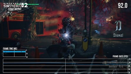 60fps in docked play is pretty solid, with only cutscenes most noticeably dropping frames. The 120Hz mode is unlocked, with fluctuating levels of performance.