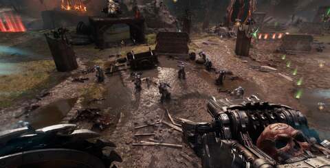 Doom: The Dark Ages delivers the same kind of enemy hordes that the 2D-sprite based originals had - but augmented with remarkable physics, dismemberment and animation.