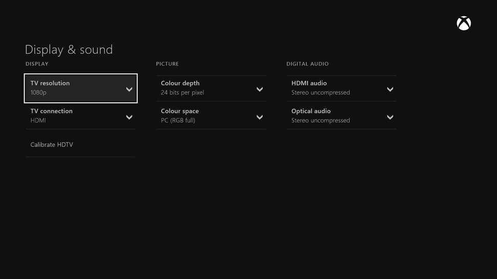 Here's your display and sound settings screen. Reports of 4K support are exaggerated but the overall range of options is impressive