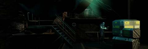 A field-of-view comparison: Doom 3 in its original 4:3 only guise (top), BFG running at the same 1024x768 resolution (middle) and 16:9, 720p (bottom). Even the 16:9 experience actually seems to be narrower overall than the original game.