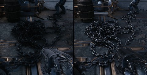 You can see more objects in the reflection with path tracing engaged - such as the pickups here - as well as seeing reflections on rougher, less glossy surfaces.