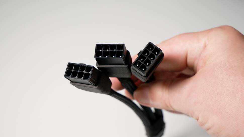 The RTX 4080 requires far less power than the RTX 4090, so the requirement of the adapters change - only three PCIe eight-pin power inputs are required, not four