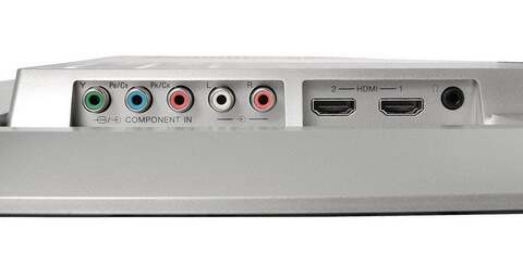 Here's the PlayStation 3D Display from a few different angles and a look at the included LCD shutter glasses. Check out the stylish curves on the sides of the monitor, and that beautifully glossy screen. Also notice that all the controls and inputs - such as the headphone jack and video connectors - are located around the back, so not to interfere with the overall aesthetic.