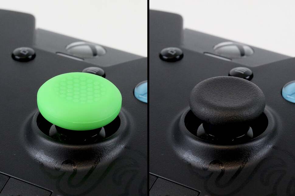 Analogue sticks are non-removable on the Razer Wildcat, but perform very well. The wider diameter compared to the Elite and original Xbox One sticks makes them suitable for those with larger hands