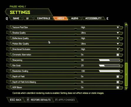 A look at the graphics options in the preview build of the game - which may not be final. There's also a global preset, which for the event was set to high.