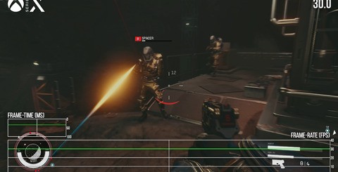 There are no outstanding performance concerns with Starfield on Xbox Series X. It runs flat-out at 30fps with consistent frame-pacing. Only areas of the larger cities can make a small dent on the 30fps target.