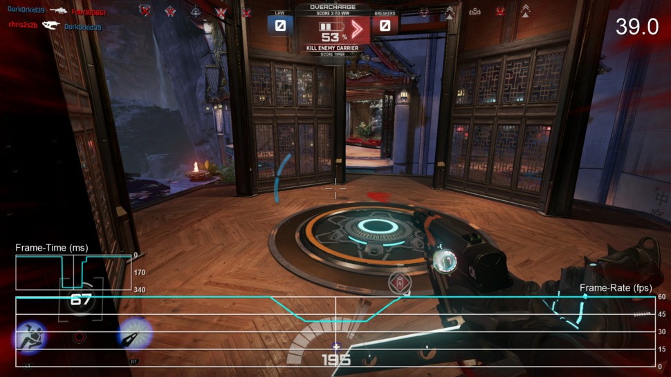 Lawbreakers typically runs at a silky-smooth 60 frames per second - but the stuttering issue manifests randomly from the player's perspective and sees the game freezing for 316ms at its worst, based on our testing.