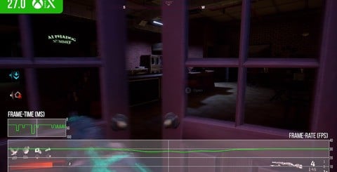 Top-left represents Redfall for the most part on both consoles - a locked 30fps with consistent frame delivery. However, top-right, you get some idea of the intrusive traversal stutter. On the bottom, you can see how taxing effects work can hit Series X hard - and Series S less so.