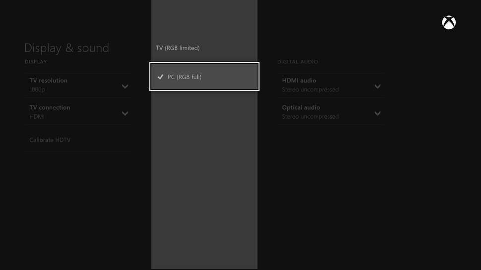 Limited and full-range RGB are supported out of the box. Xbox One also has specific DVI options too for monitors