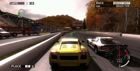 The Maple Valley course once again highlights how much more refined and realistic the lighting and car models are in Forza 3.