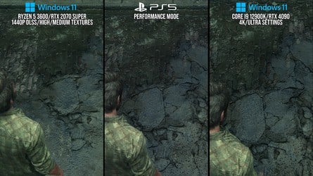 A couple of examples of how texture detail compares between medium, PS5 (effectively high) and ultra. Click on the images for full resolution.